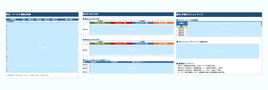 インサイドセールス競合分析シート