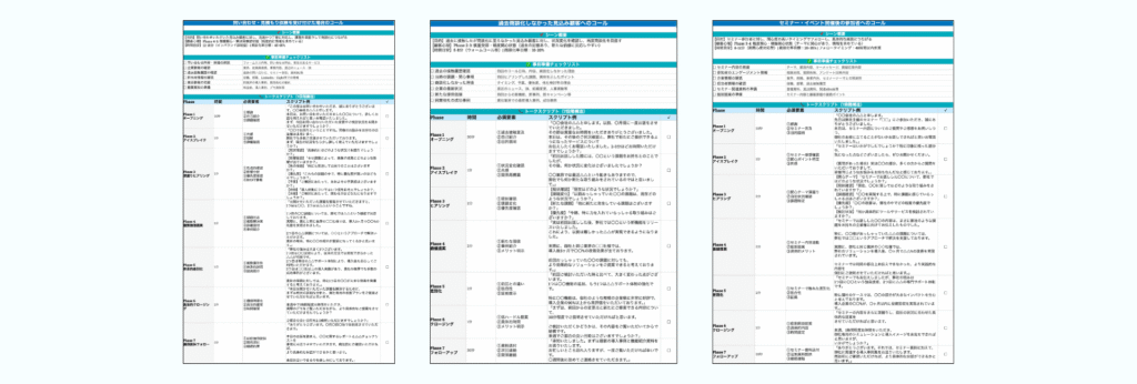 SalesGrid式トークスクリプトテンプレートのイメージ